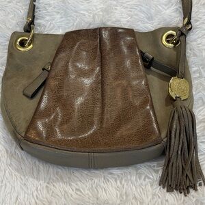VINCE CAMUTO Brown Leather Shoulder Bag